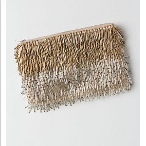 Anthropologie & Miss Albright beaded fringe clutch